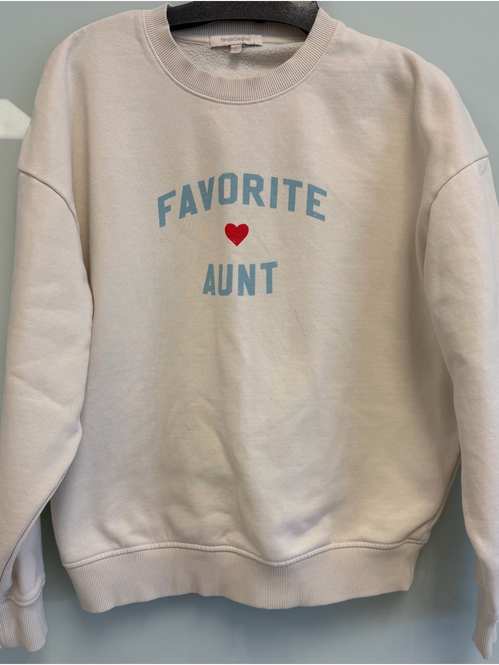 Favorite Aunt by Favorite Daughter Cream Embroidered Sweatshirt